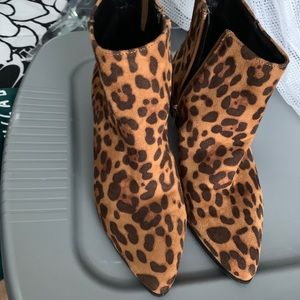 Leopard ankle boots